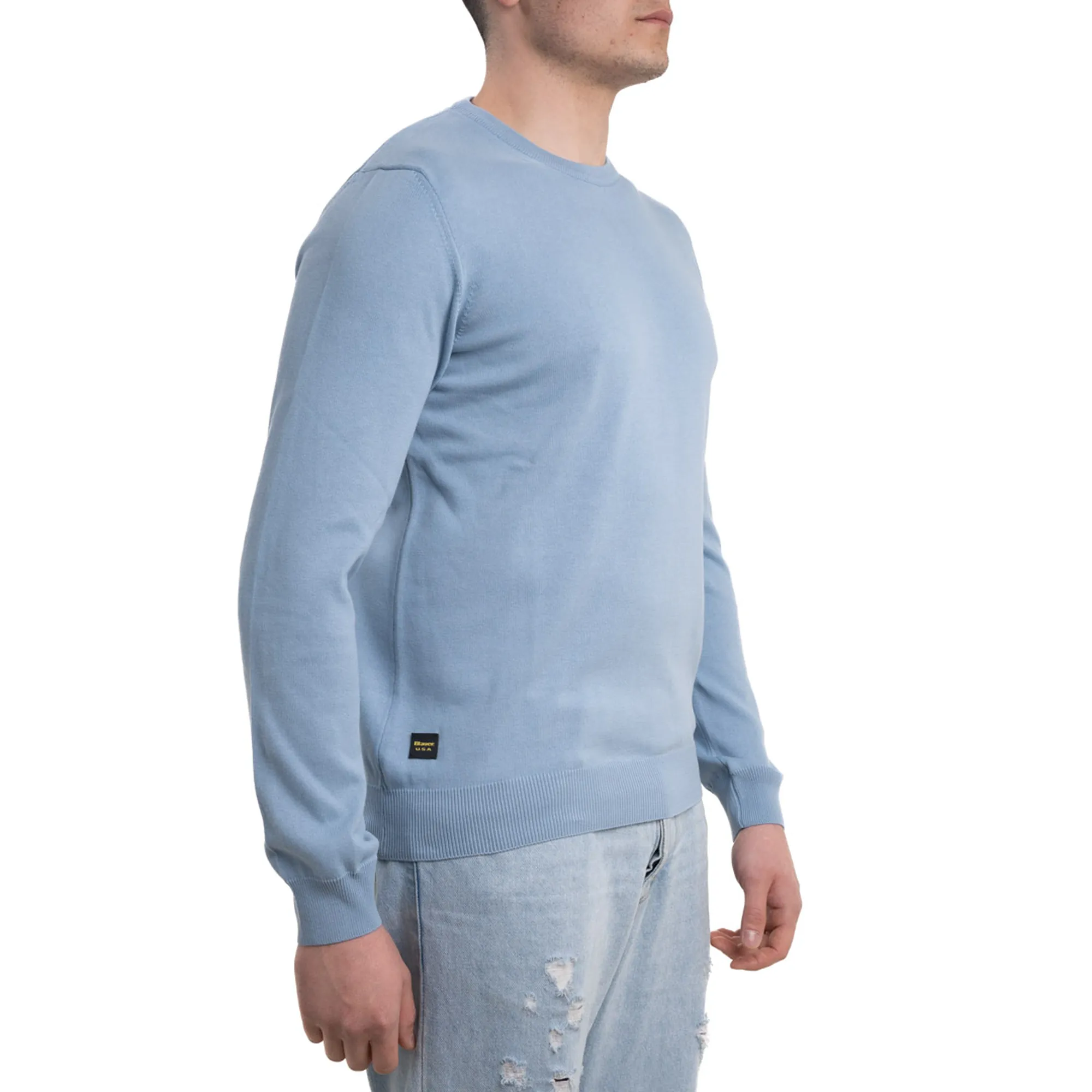 Blauer maglia uomo manica corta in cotone marrone nocciola