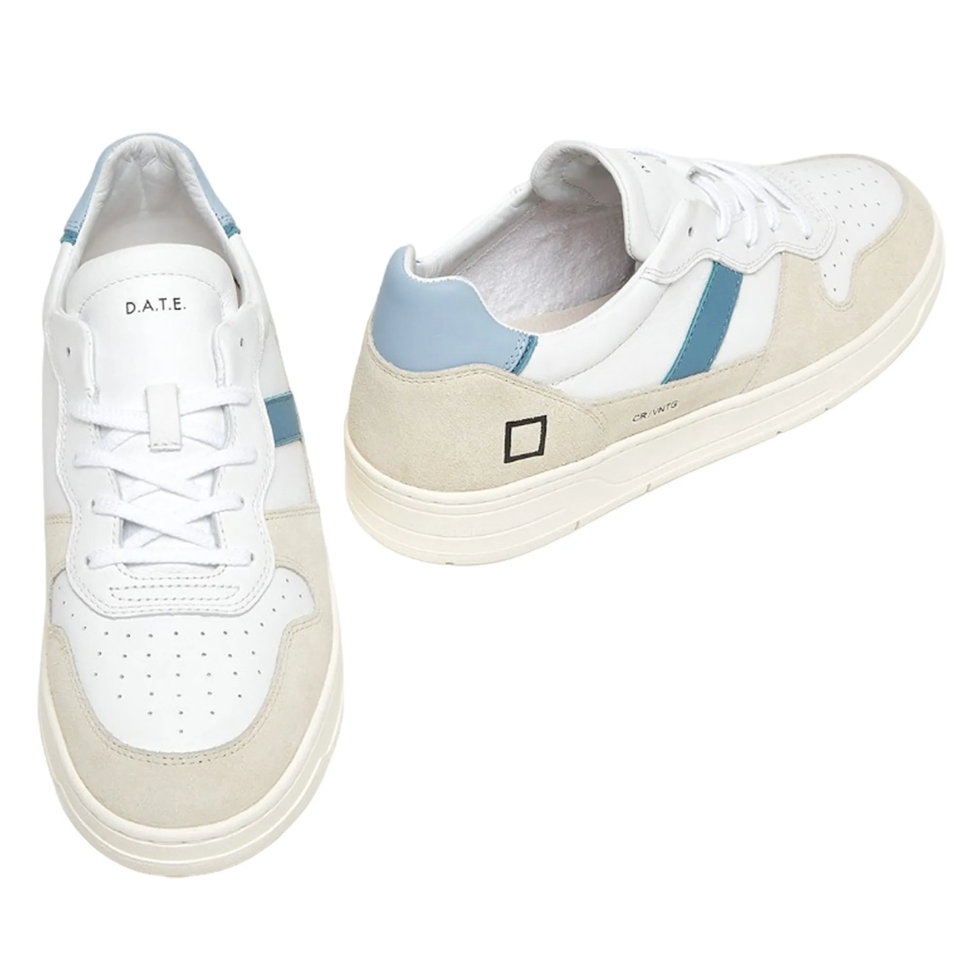 D.A.T.E Court 2.0 women's sneakers in ivory, gray and spotted leather