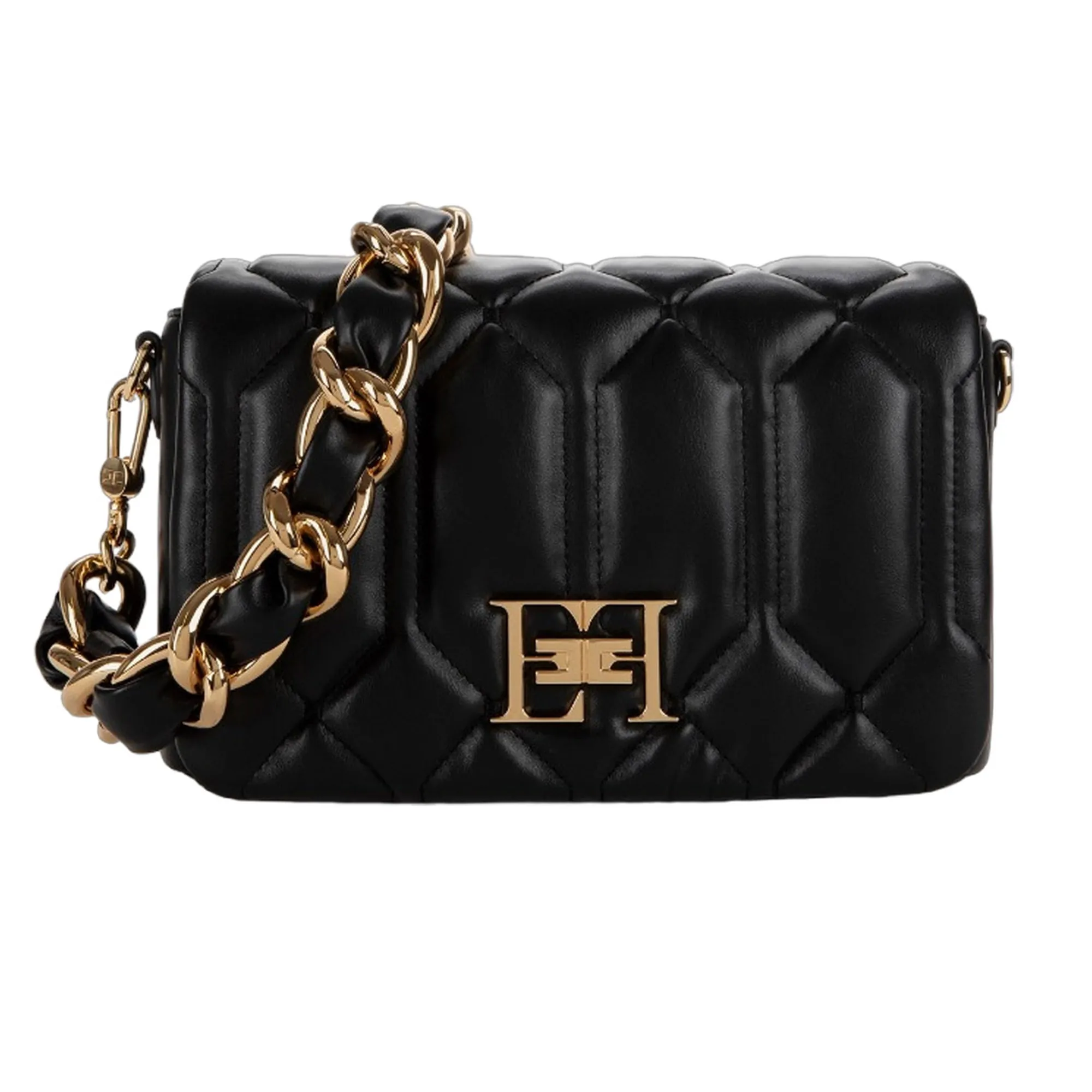 Elisabetta Franchi borsa a spalla con logo iconico lilla