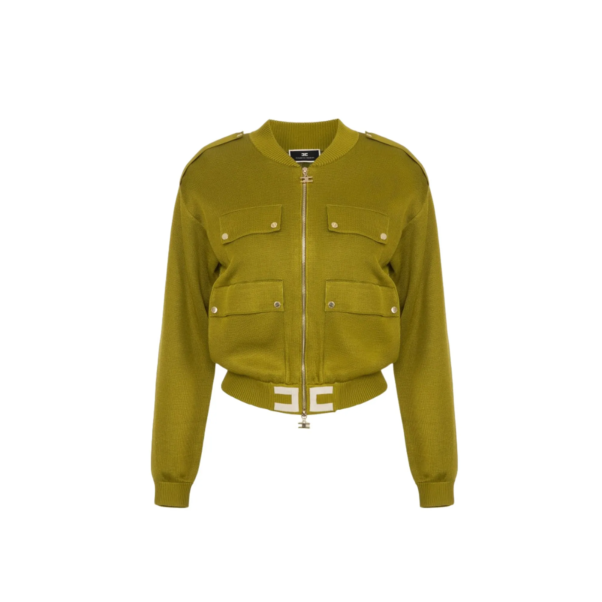 Elisabetta Franchi Maglia cardigan con logo EFMA110 con zip