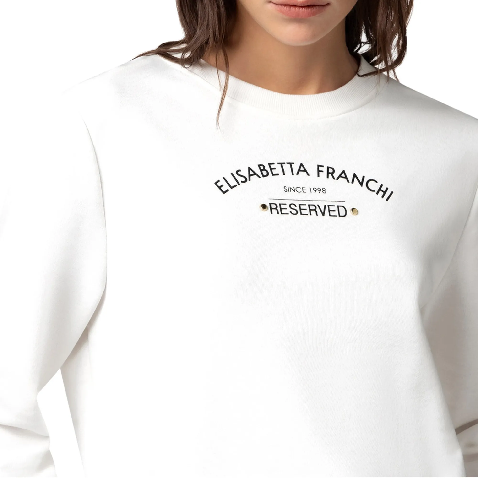 Elisabetta Franchi Felpa con logo applicato EFFE125.0 main image 1