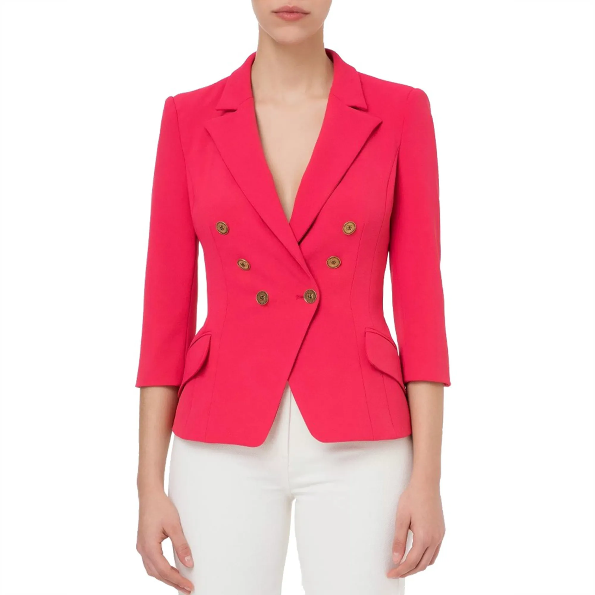 Elisabetta Franchi giacca crop in tessuto crepe giallo