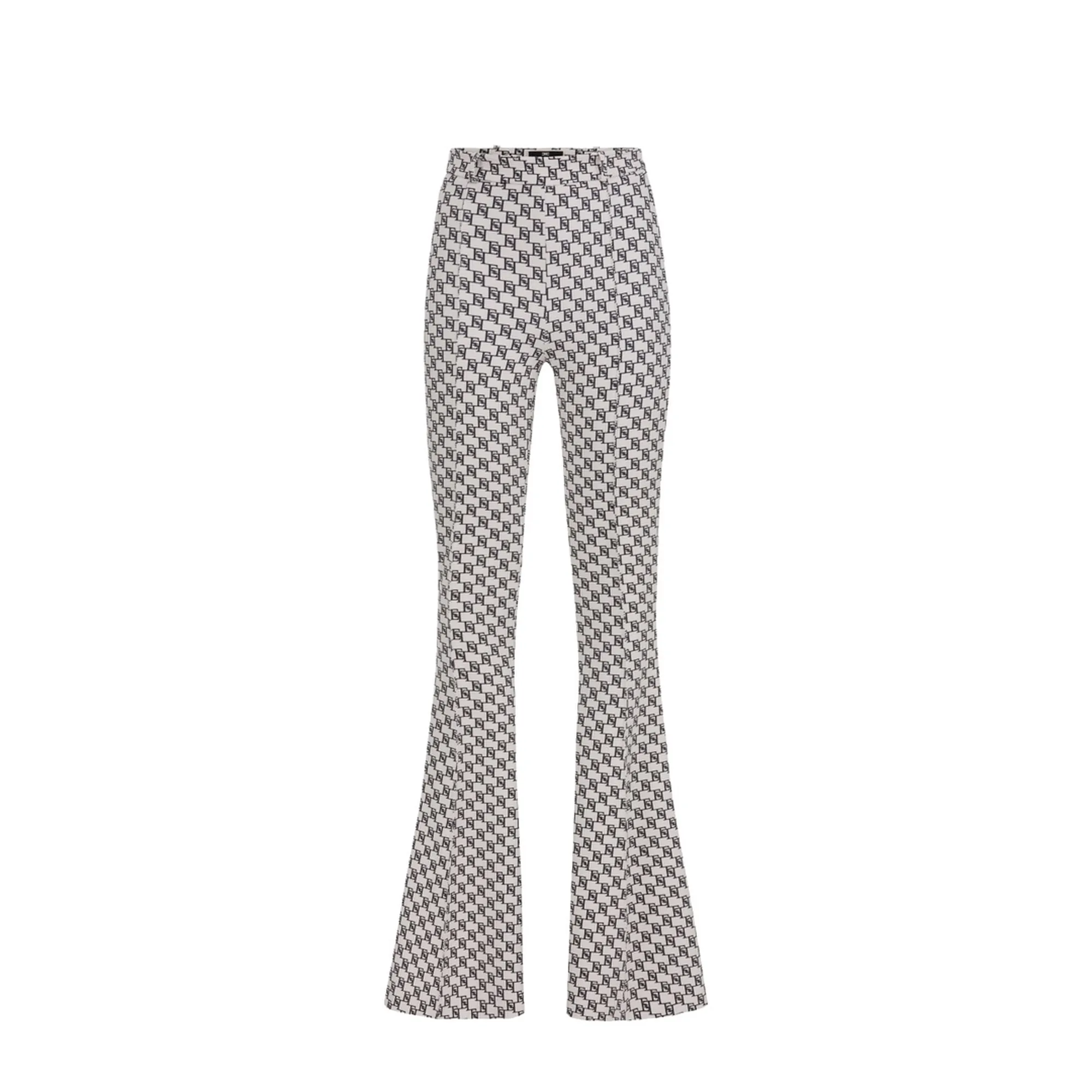 Vicolo pantaloni a zampa in tessuto crepe blu