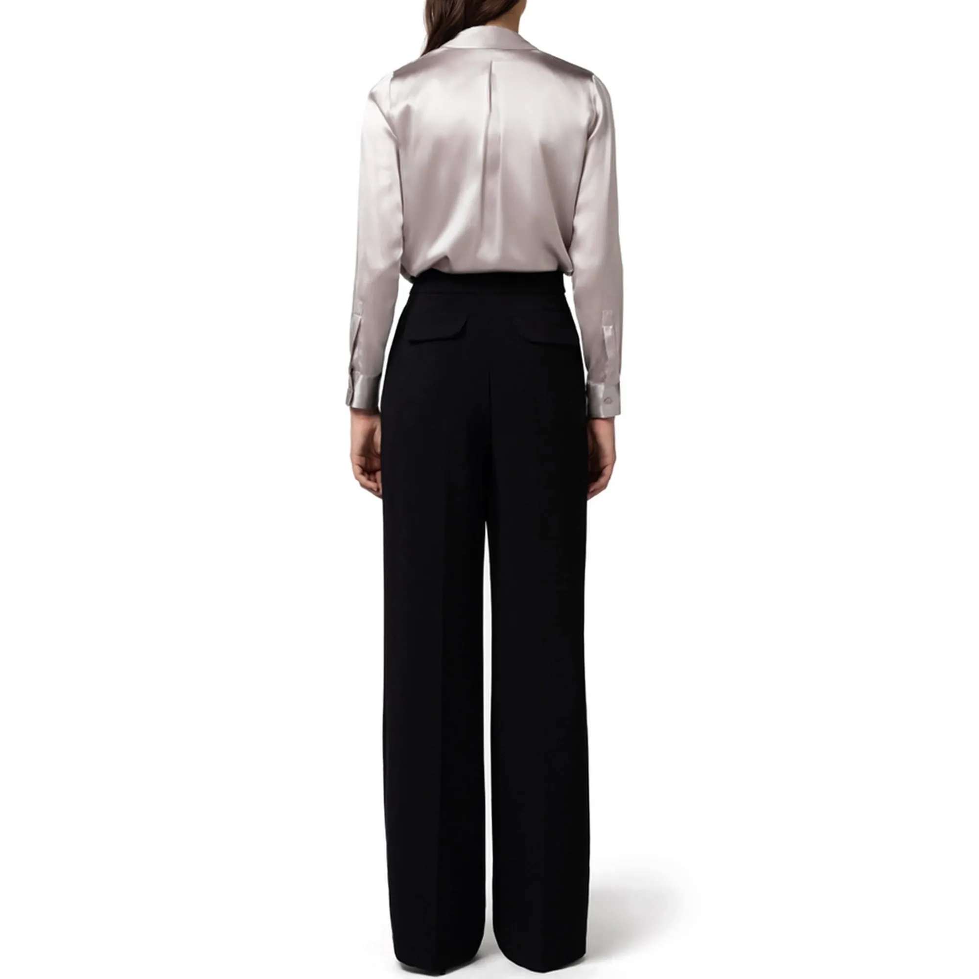 Elisabetta Franchi pantaloni slim in crepe borgogna main image 0
