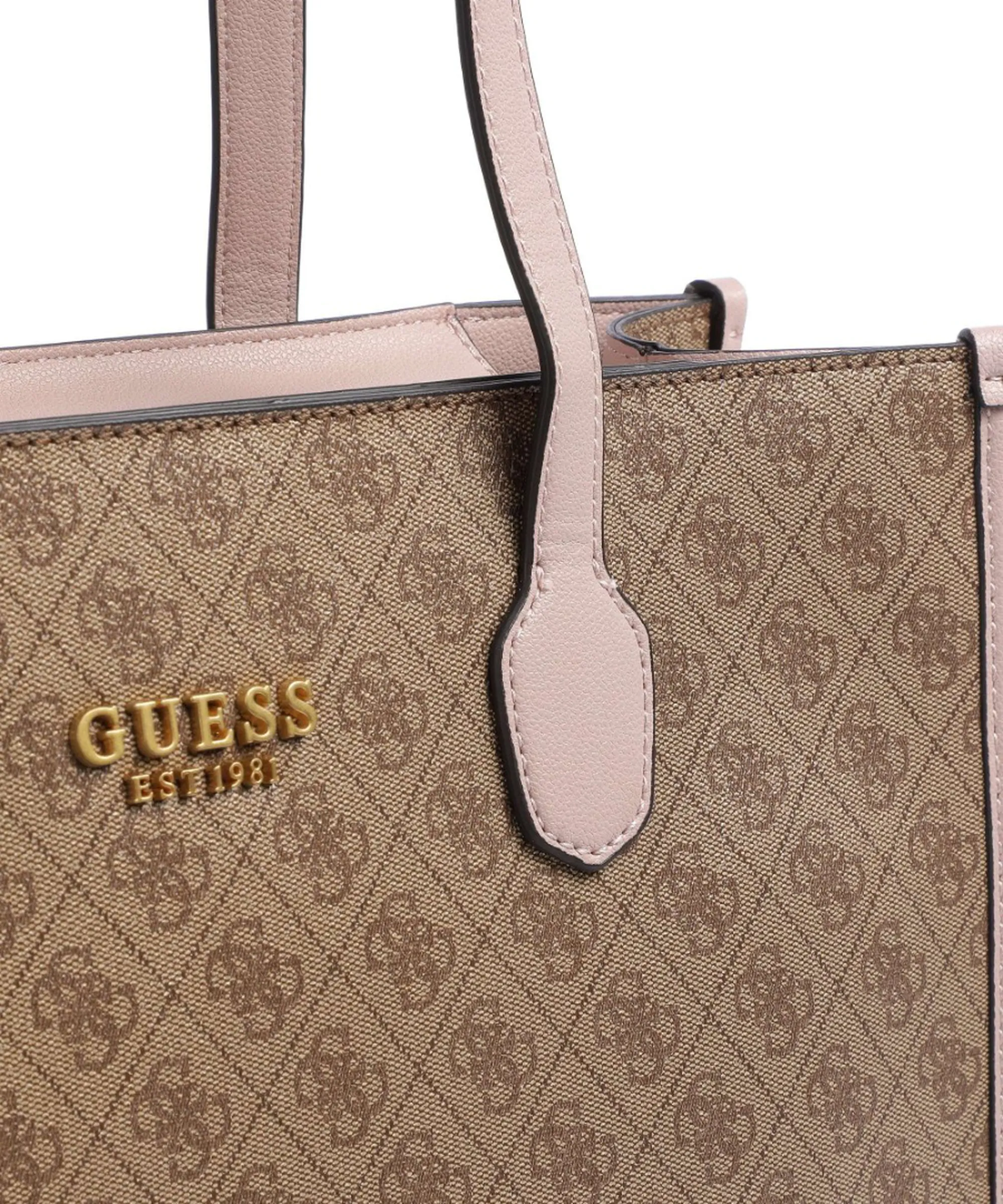 Scopri GUESS Silvana Mini Borsa Tote Pelo Cognac Marrone HA866577