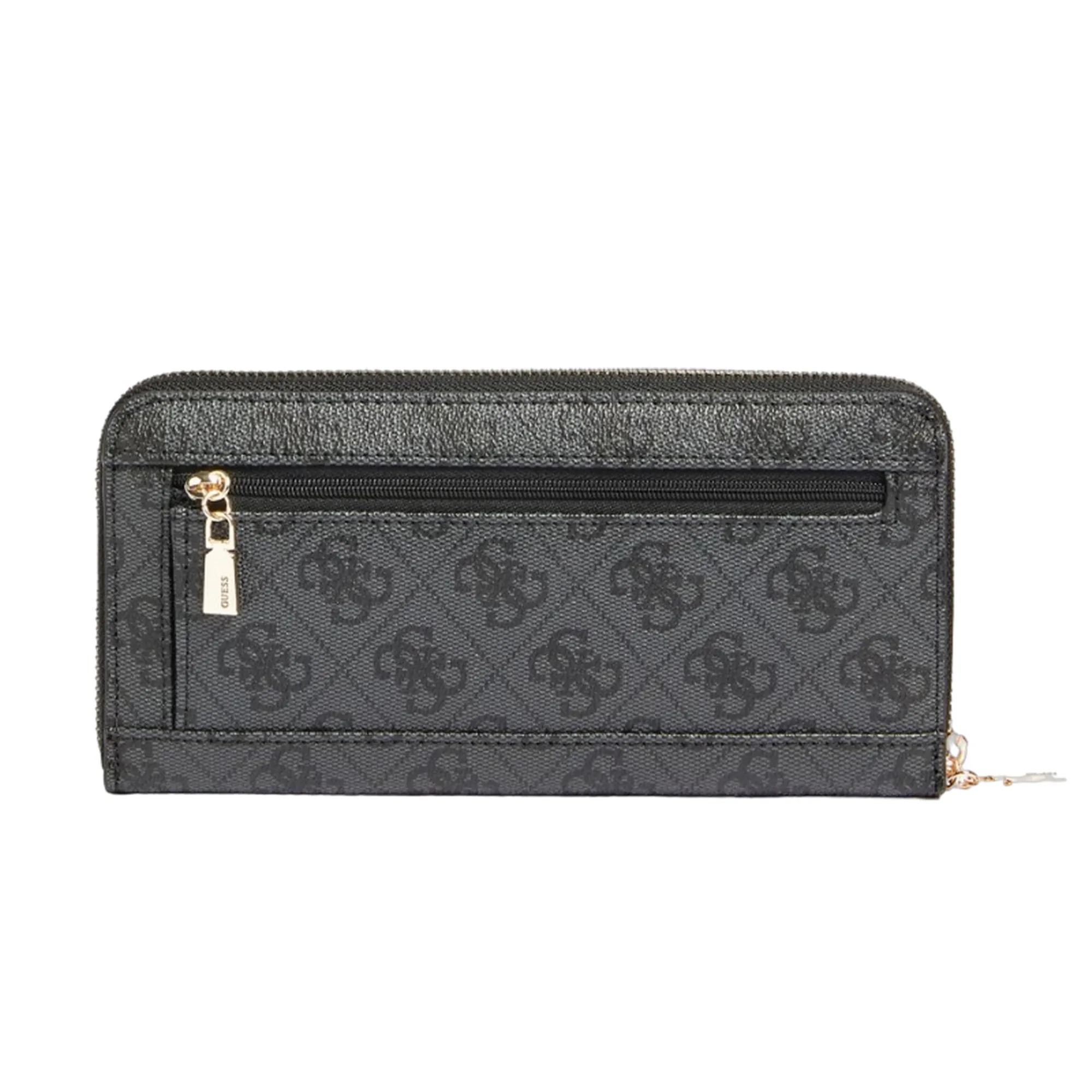Portafoglio GUESS Laurel SLG In Ecopelle - Bone, Doppio Portamonete, 7 Tasche Carte, Laccio Polso